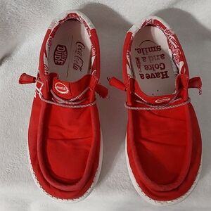 Hey Dude Wally Coca Cola Slip-On Limited Edition Men Shoes Size 9 Red White GUC